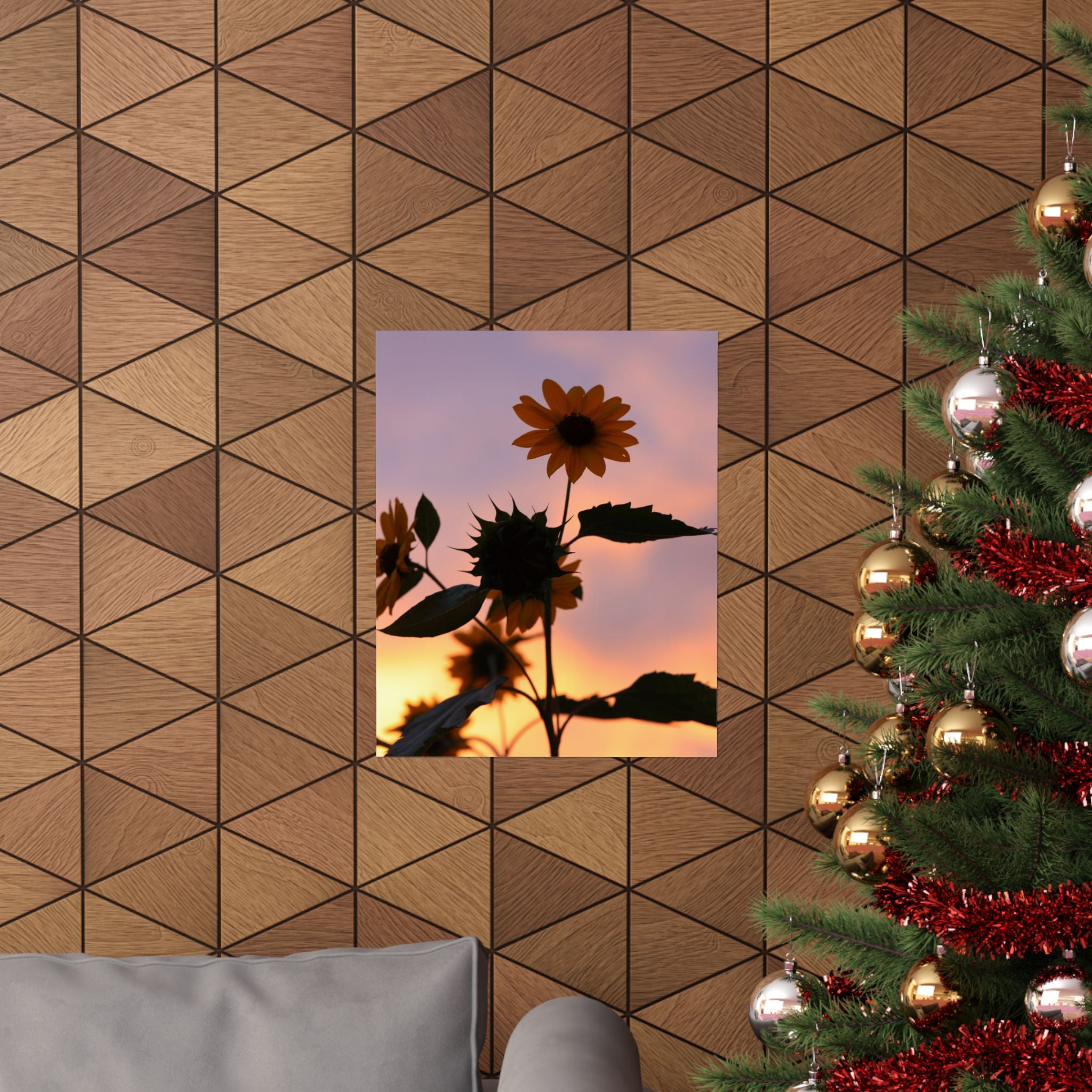 Sonnenblumen im Sonnenuntergang